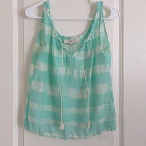 Ann Taylor loft teal tank top